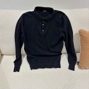 J. Crew Black Cashmere Collared Sweater Polo